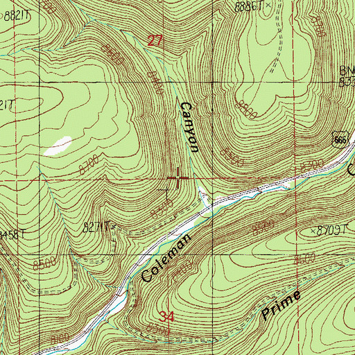 Topographic Map of Bull Canyon, AZ
