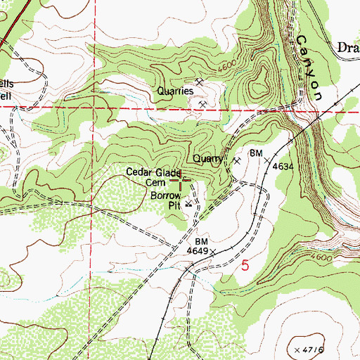 Topographic Map of Puntenney Cemetery, AZ