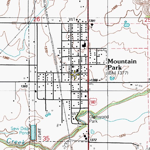 Topographic Map of Kiowa County District 3 Emergency Medical Services, OK