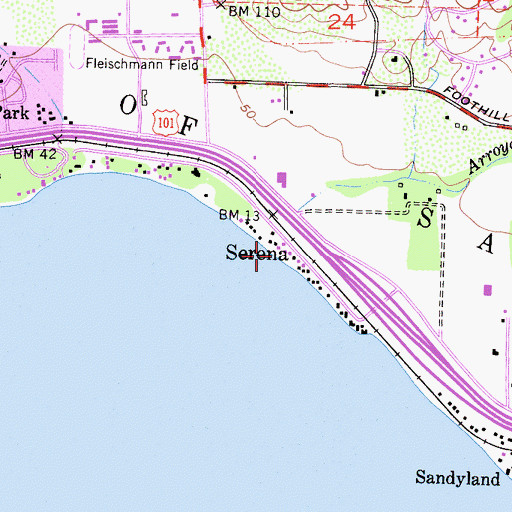 Topographic Map of Arroyo Paredon, CA