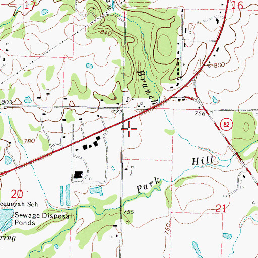 Topographic Map of Cherokee Nation Emergency Medical Services, OK