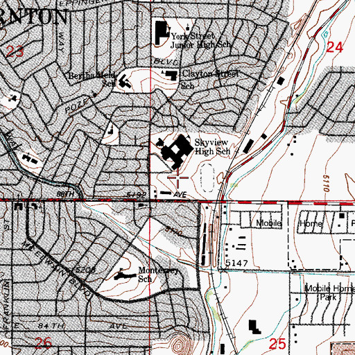 Topographic Map of Mapleton Early College, CO