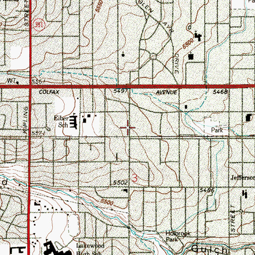 Topographic Map of Denver House of Prayer, CO