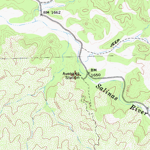 Topographic Map of Avenales Station, CA