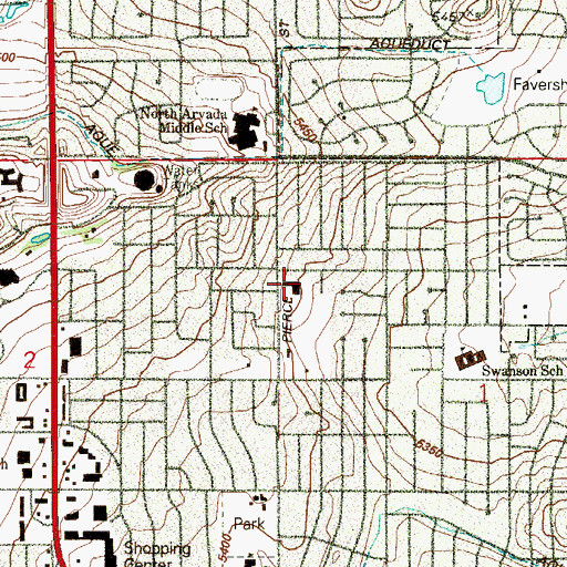 Topographic Map of Two Roads Charter School, CO