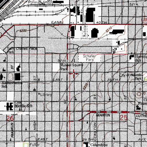 Topographic Map of Inner City School, CO