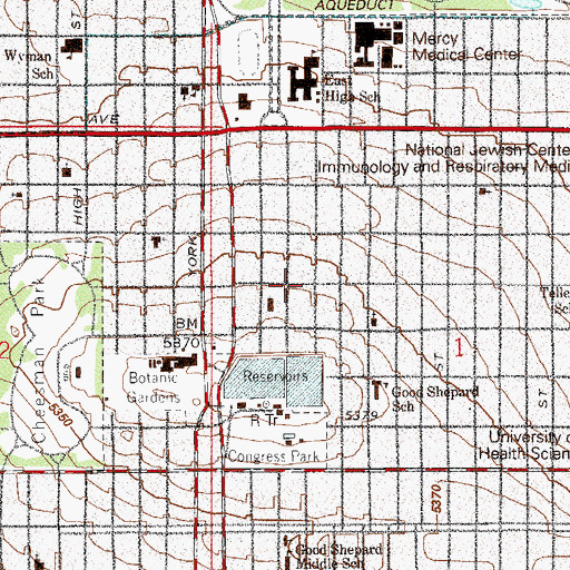 Topographic Map of Pappas Grocery Store Contract Postal Unit, CO