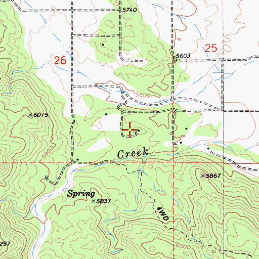 Topographic Map of Bain Ranch, CA