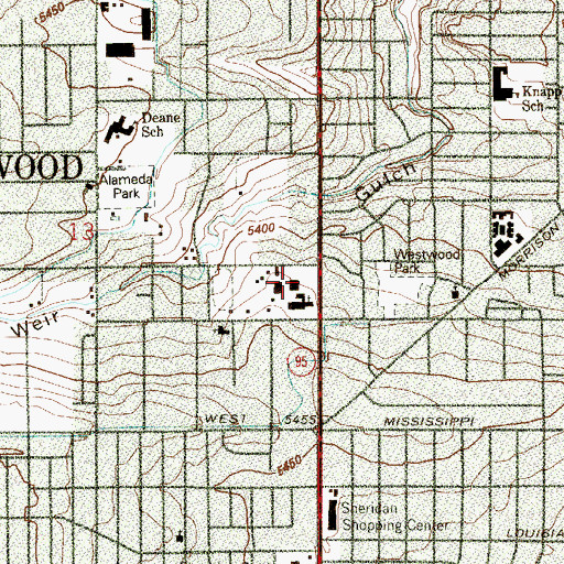 Topographic Map of Brady Exploration High School, CO