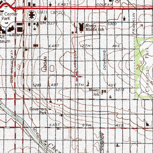 Topographic Map of Metropolitan Community Church of the Rockies, CO