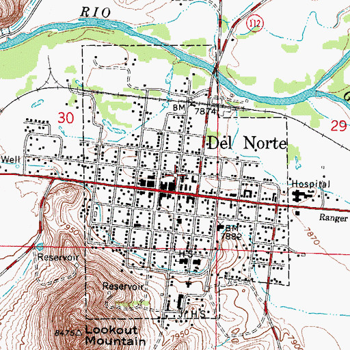 Topographic Map of Del Norte Baptist Fellowship, CO