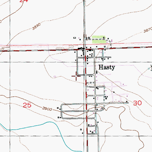 Topographic Map of Friends Community Church of Hasty, CO