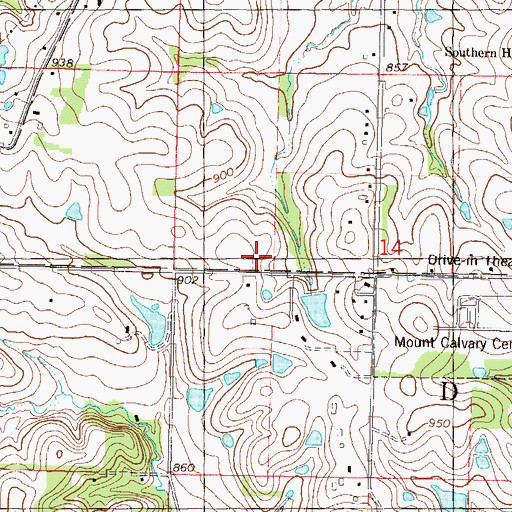 Topographic Map of Leavenworth County Emergency Medical Services, KS