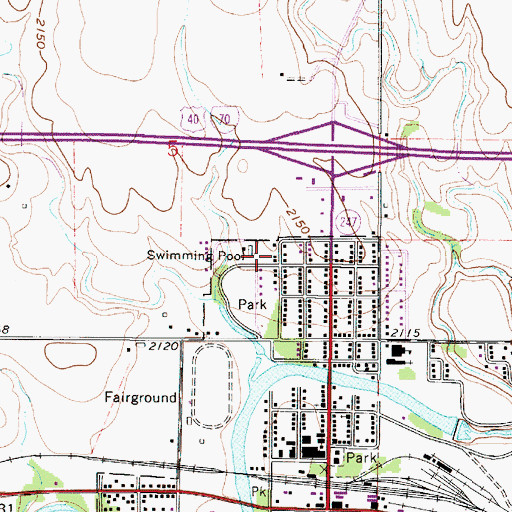 Topographic Map of Ellis County Emergency Medical Services, KS