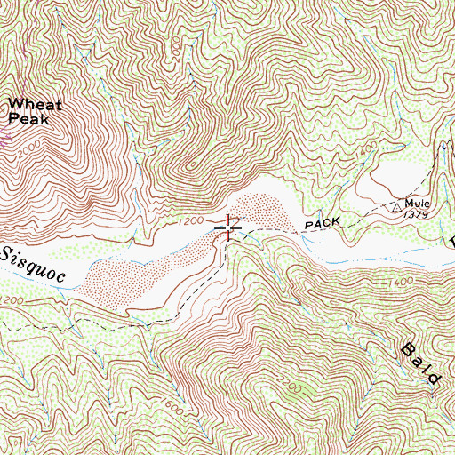 Topographic Map of Bald Mountain Canyon, CA