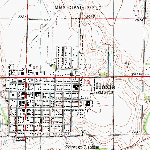 Topographic Map of Sheridan County Emergency Medical Services, KS
