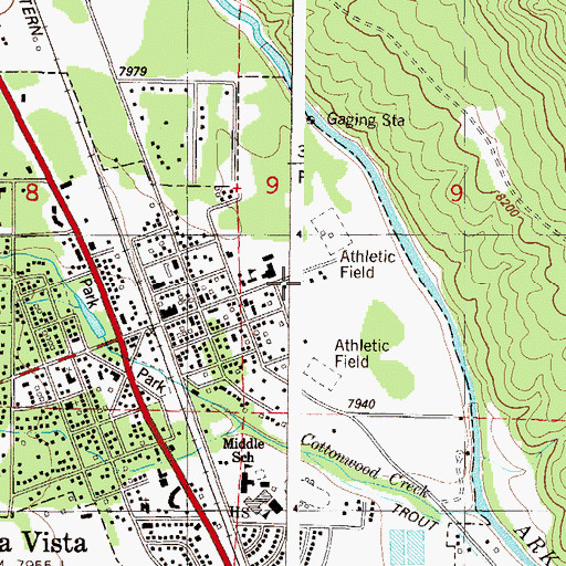 Topographic Map of Buena Vista Police Department, CO