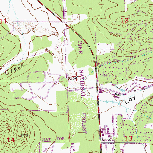 Topographic Map of Woodland Park Police Department, CO