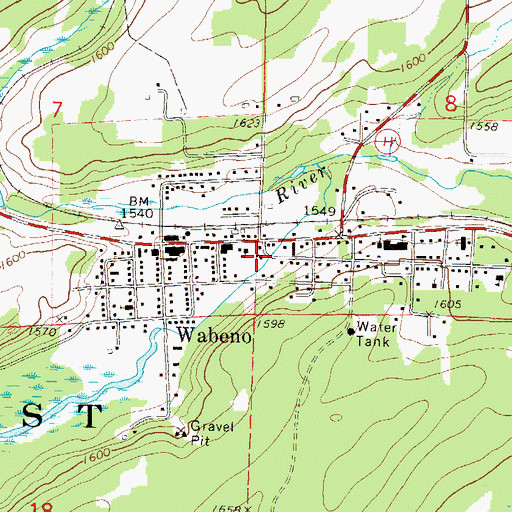 Topographic Map of Wabeno - Soperton Volunteer Fire Department and United Area Rescue Squad, WI