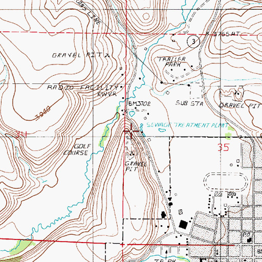 Topographic Map of Enterprise Sewage Treatment Plant, OR