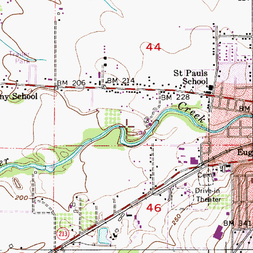 Topographic Map of Silverton Sewage Treatment Plant, OR