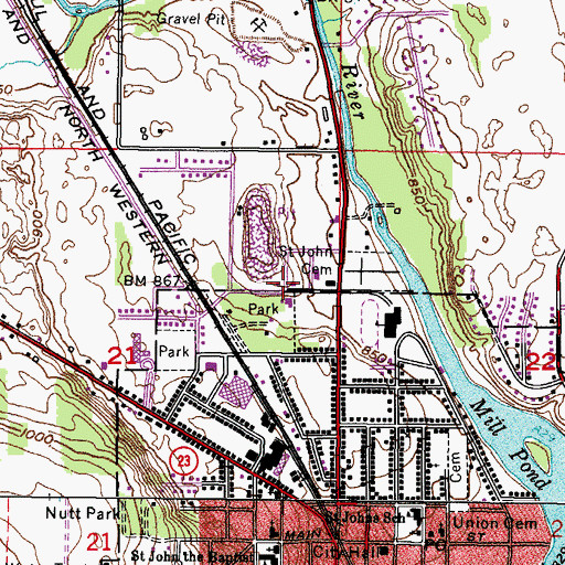 Topographic Map of Plymouth Volunteer Fire Department Station 2, WI