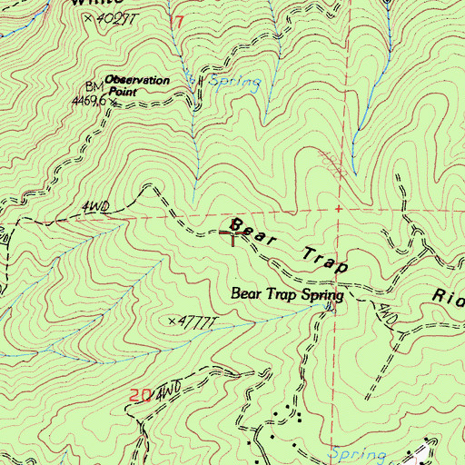 Topographic Map of Bear Trap Ridge, CA