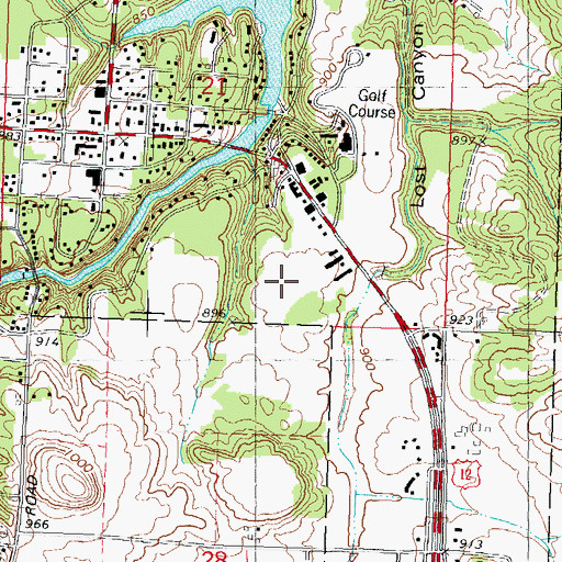Topographic Map of Delton Fire Department, WI