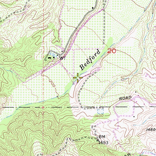 Topographic Map of Bedford Canyon, CA