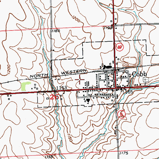 Topographic Map of Cobb Volunteer Fire Department, WI