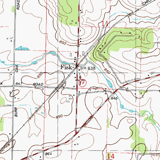 Topographic Map of Utica Volunteer Fire Department and First Responders, WI