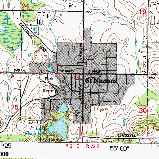 Topographic Map of Saint Nazianz Volunteer Fire and Rescue, WI