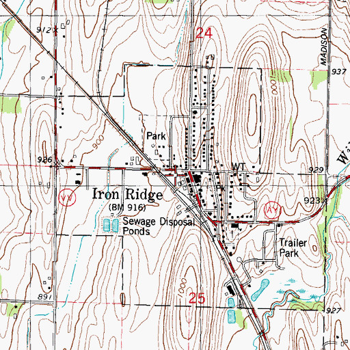 Topographic Map of Iron Ridge Fire and Rescue Department, WI