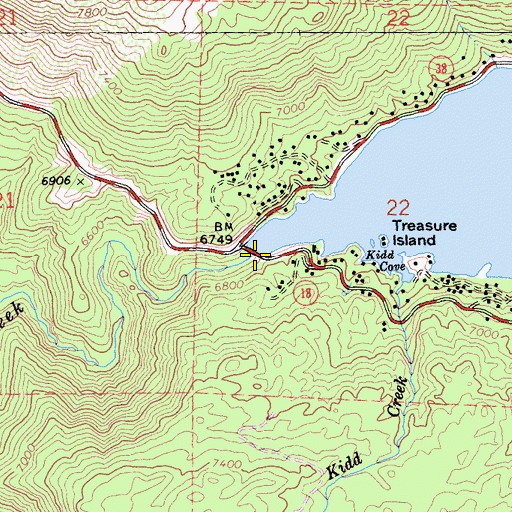Topographic Map of Big Bear Lake, CA