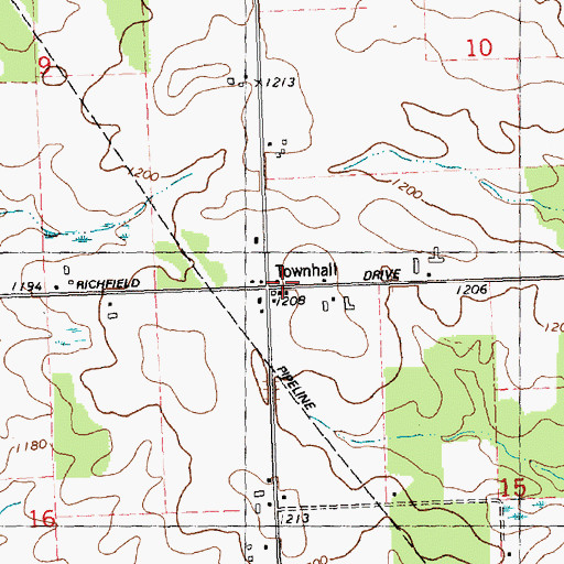 Topographic Map of Richfield Rural Fire Department, WI