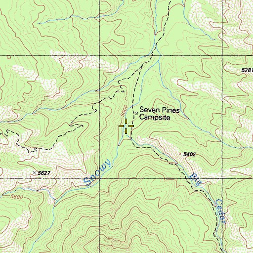 Topographic Map of Big Cedar Creek, CA