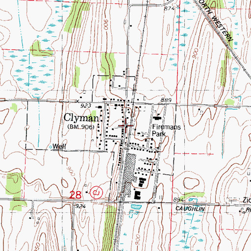 Topographic Map of Clyman Fire Department, WI