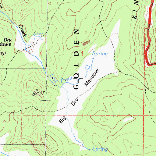 Topographic Map of Big Dry Meadow, CA