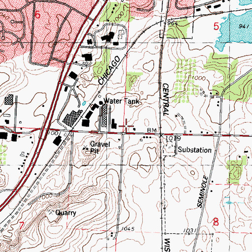 Topographic Map of Curtis Universal Ambulance Service Station 6, WI