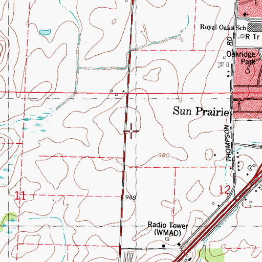 Topographic Map of Sun Prairie Emergency Medical Services Station 2, WI