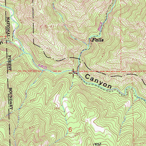 Topographic Map of Big Falls Canyon, CA