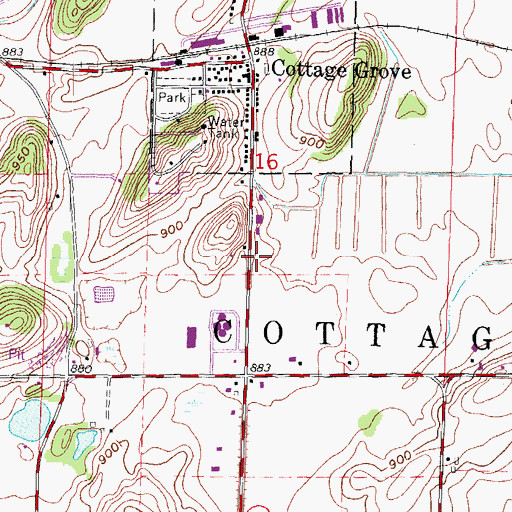 Topographic Map of Deer - Grove EMS Station 1, WI