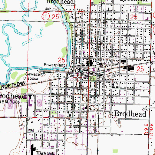 Topographic Map of Brodhead Area Emergency Medical Services, WI