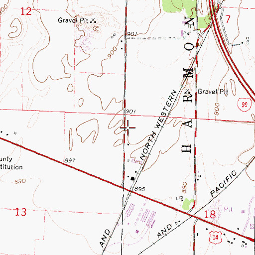 Topographic Map of Paratech Ambulance Service Janesville, WI