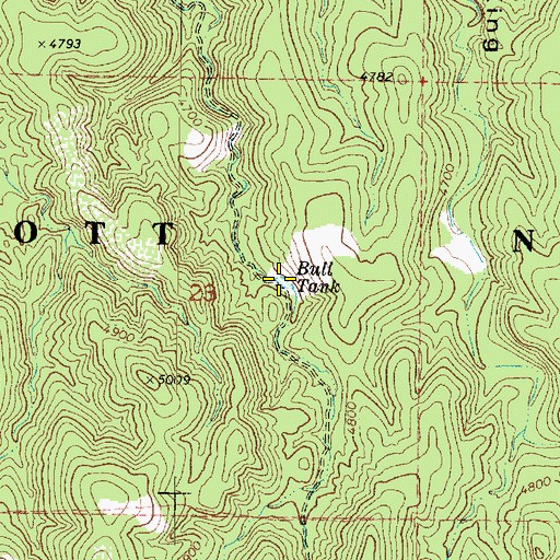 Topographic Map of Bull Tank, AZ