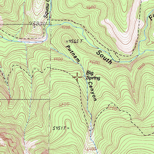 Topographic Map of Big Spring, CA