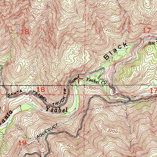 Topographic Map of Black Canyon, CA
