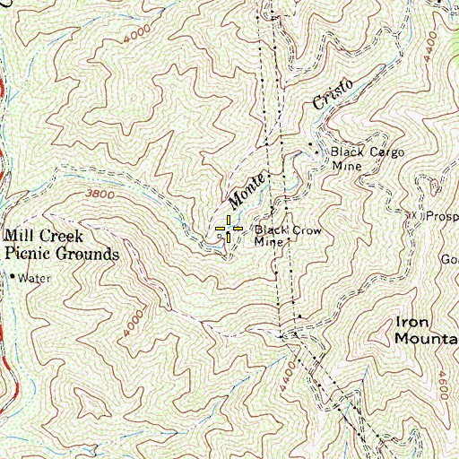 Topographic Map of Black Crow Mine, CA