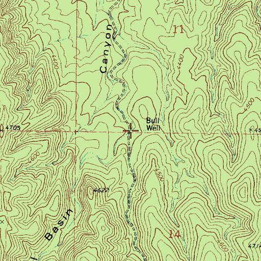 Topographic Map of Bull Well, AZ