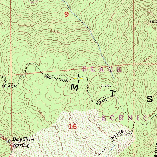 Topographic Map of Black Mountain Trail, CA